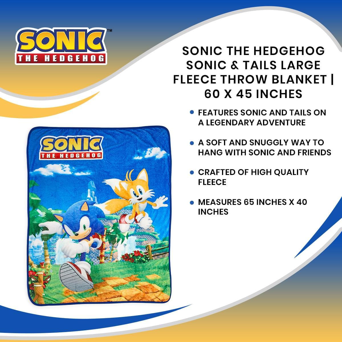 Sonic The Hedgehog & Tails 45 x 60 Inch Fleece Throw Blanket picture