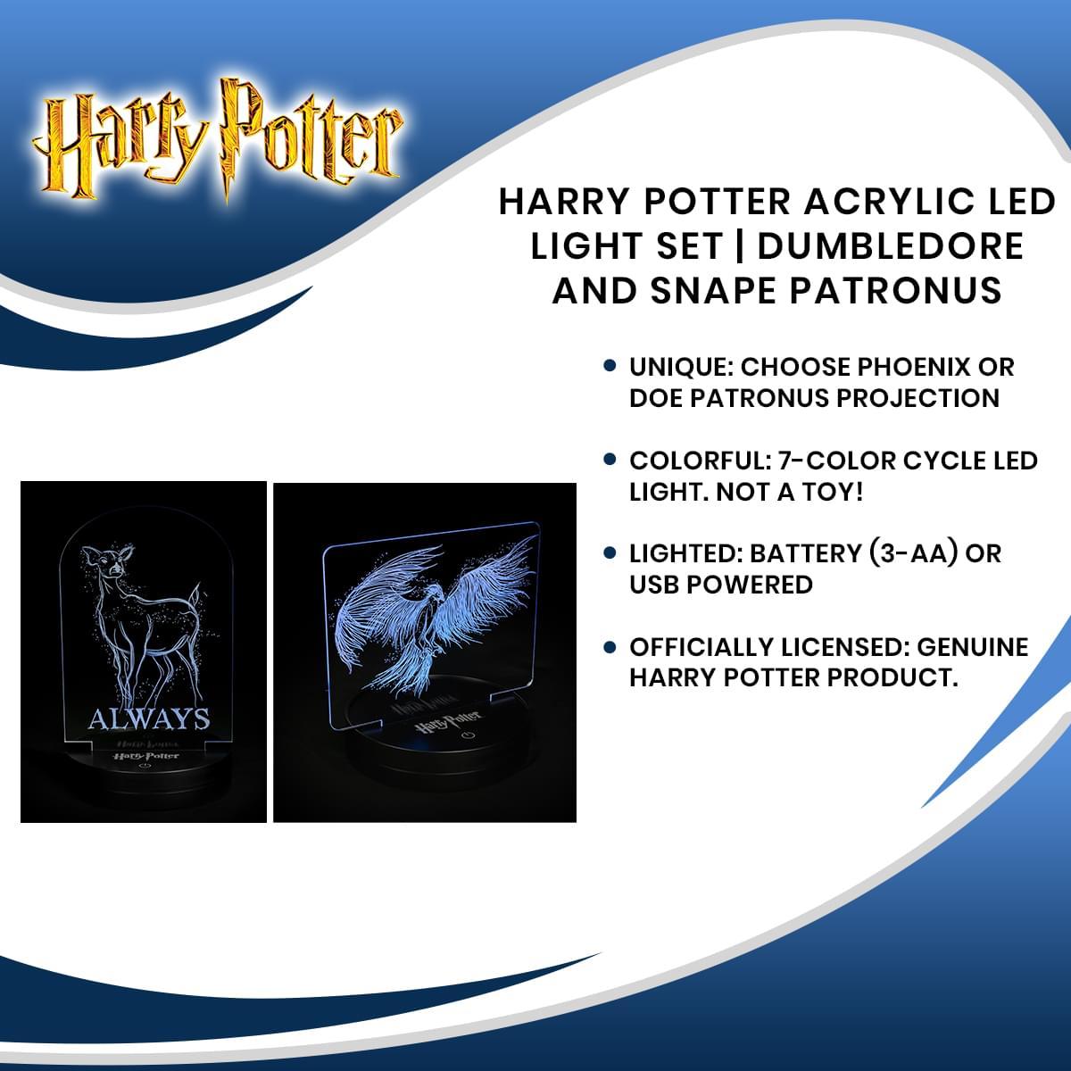 Harry Potter Acrylic LED Light Set Dumbledore Snape Patronus picture