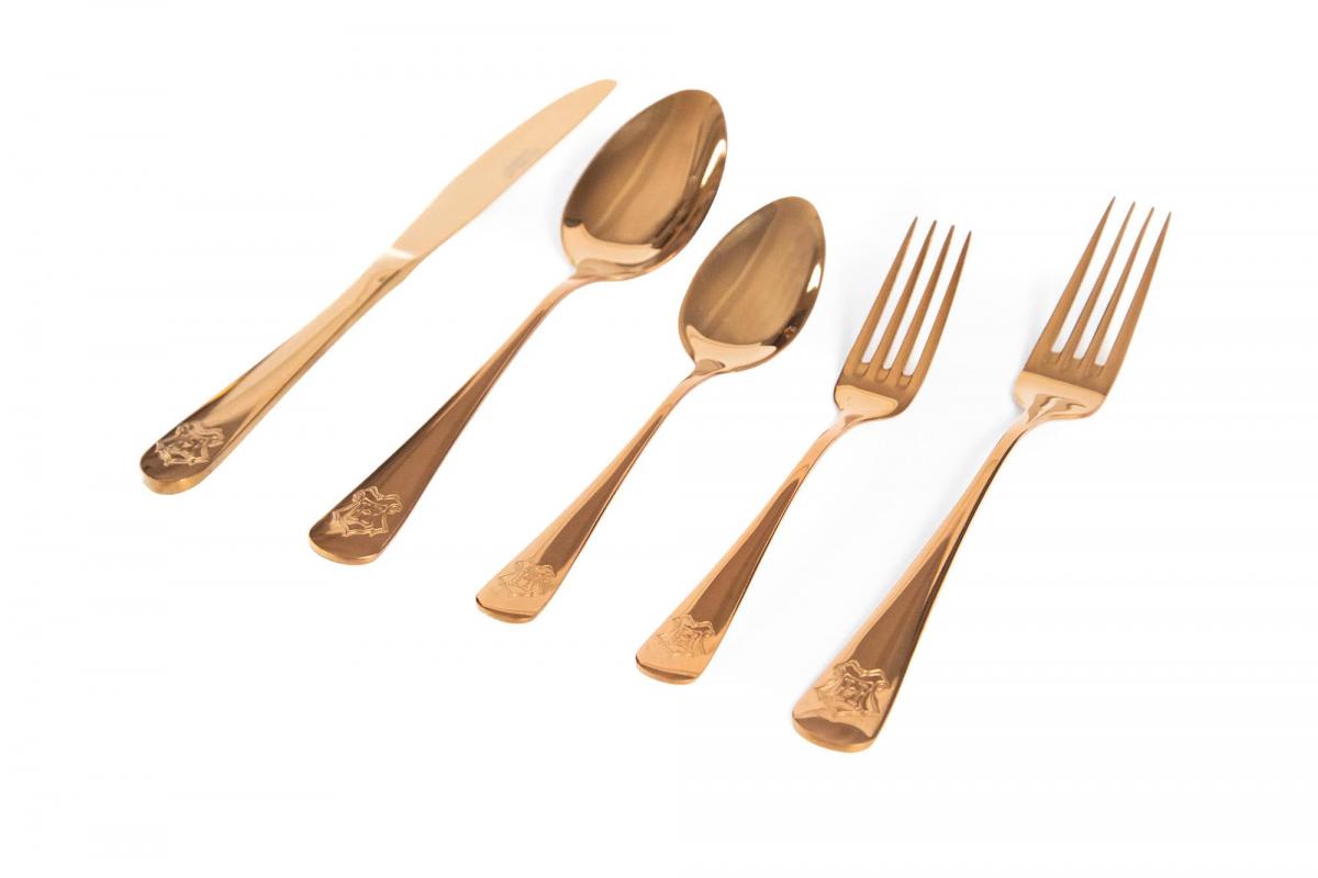 Harry Potter Hogwarts 5 Piece Rose Gold Flatware Cutlery Set picture