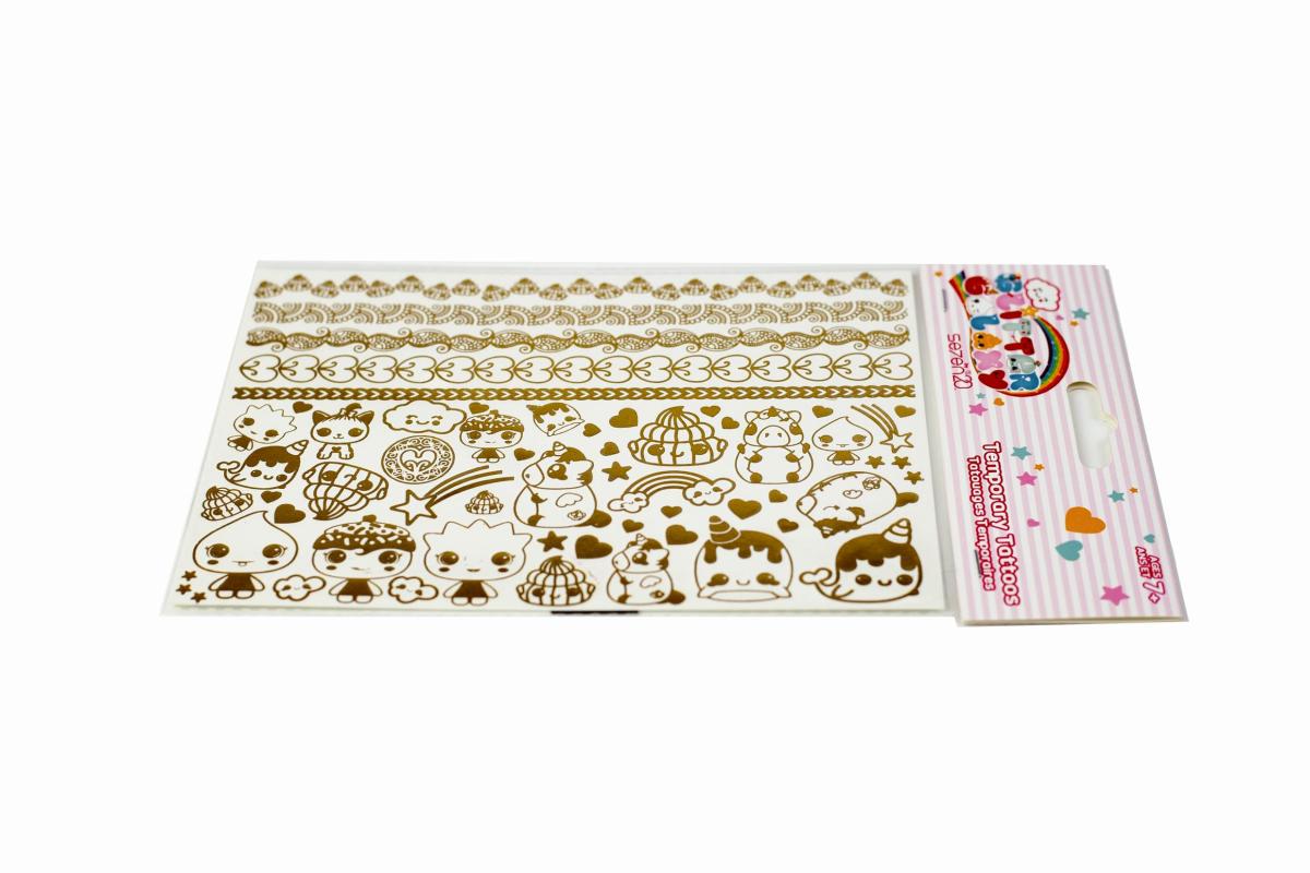 Glitter Galaxy Gold Shimmer Temporary Tattoo Sheet Wave 1 picture