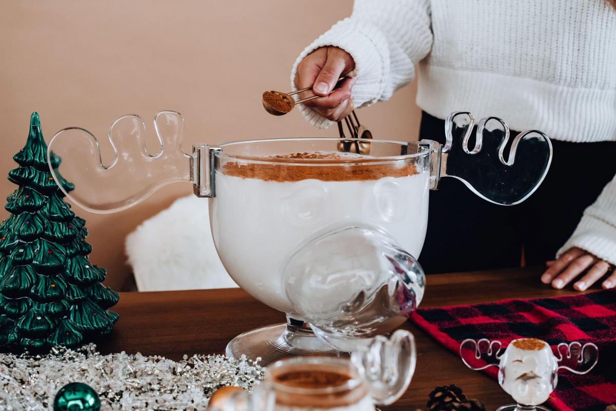 Christmas Vacation Glass Moose Punch Bowl picture