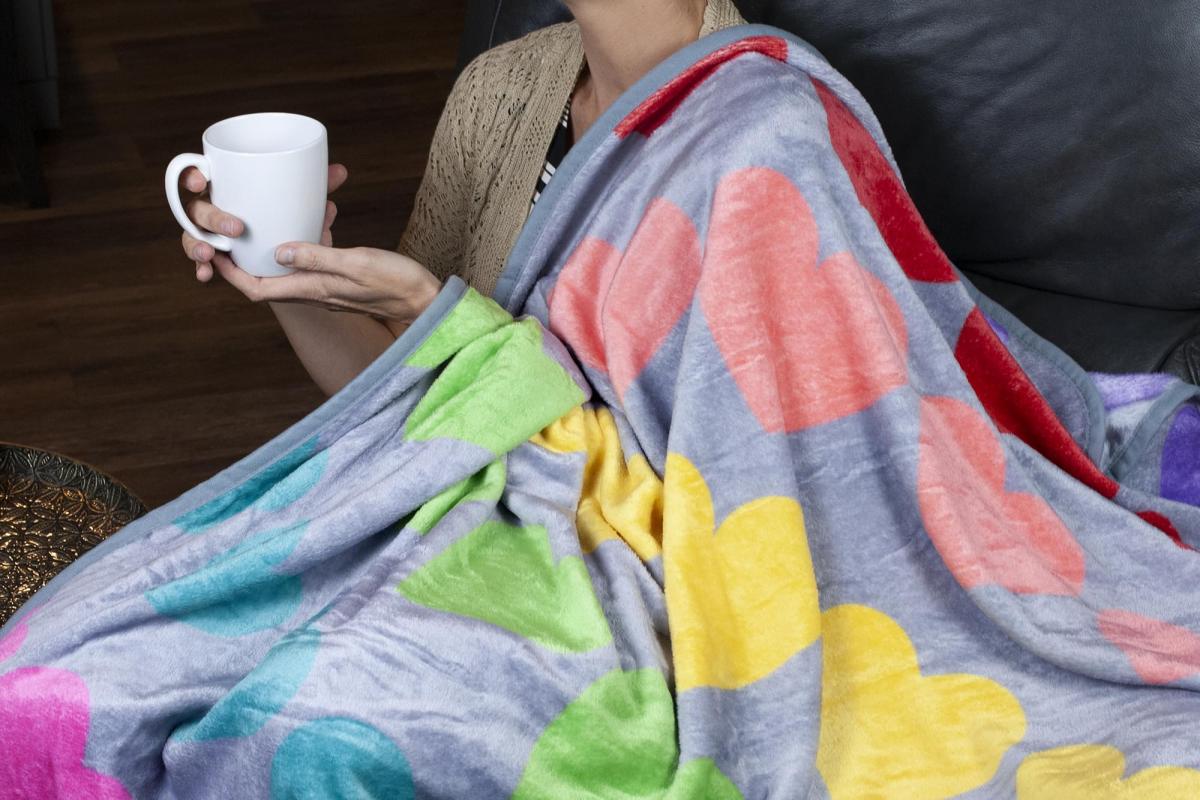 We Are In This Together Rainbow Window Hearts Throw Blanket | 45 x 60 Inches picture
