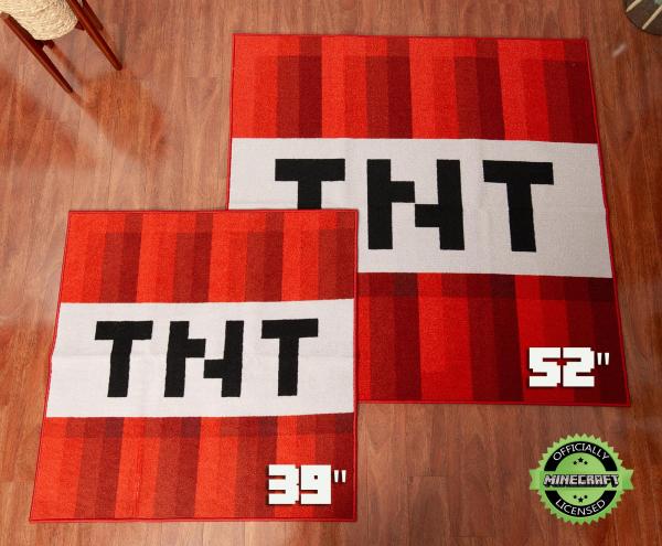 Minecraft Red TNT Block 52 Inch Square Area Rug picture