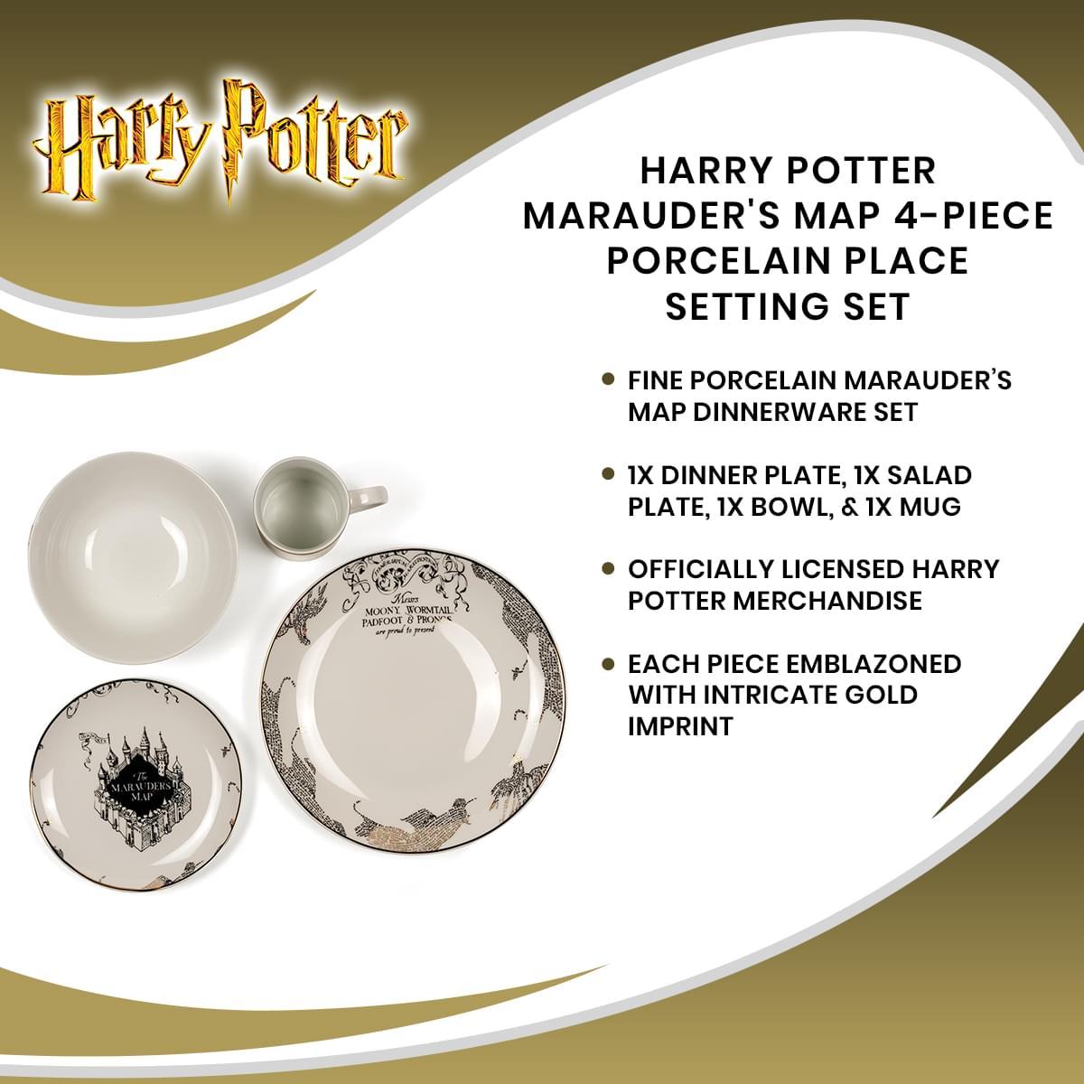 Harry Potter Marauder's Map 4 Piece Porcelain Place Setting picture