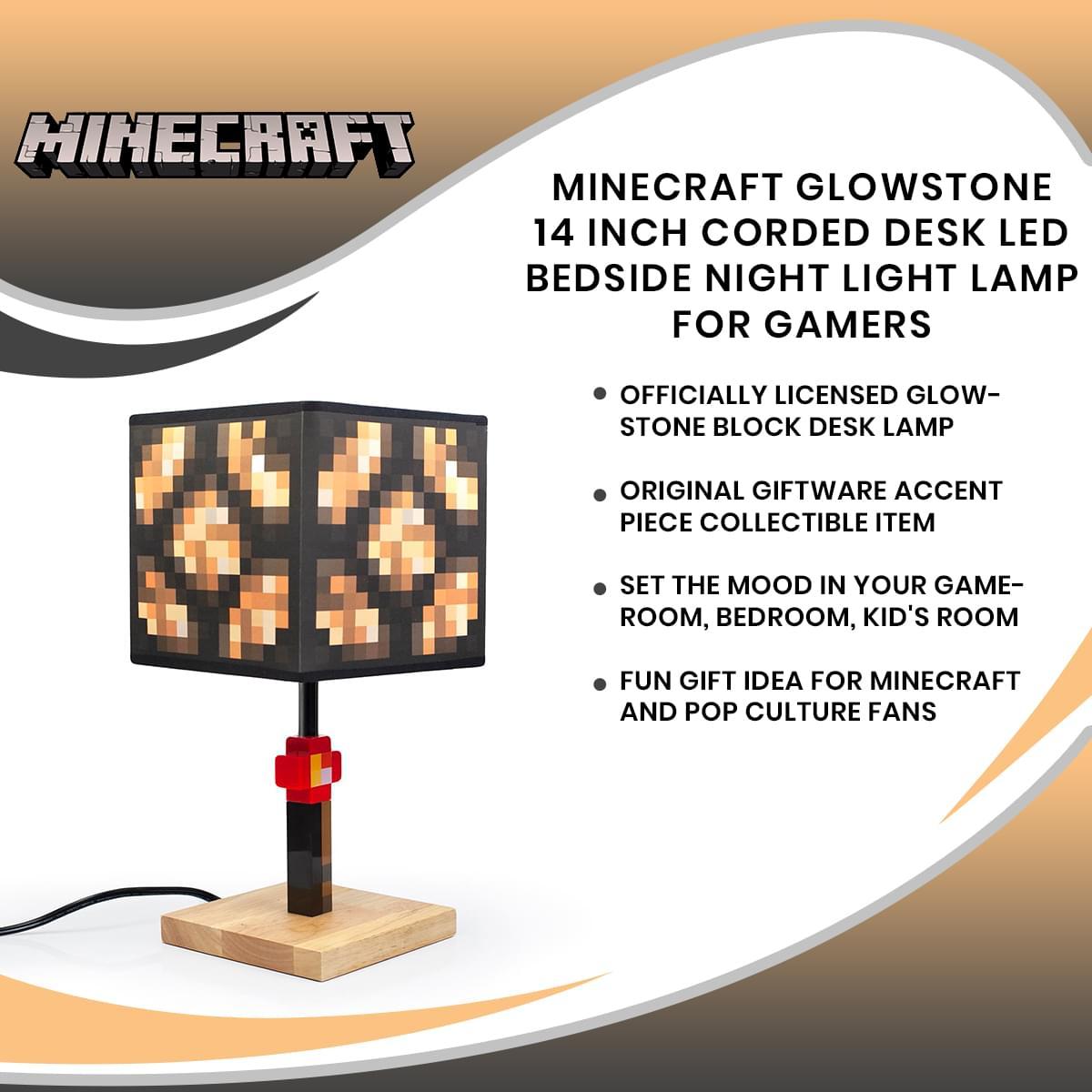 Minecraft Glowstone 14 Inch Corded Desk Lamp picture