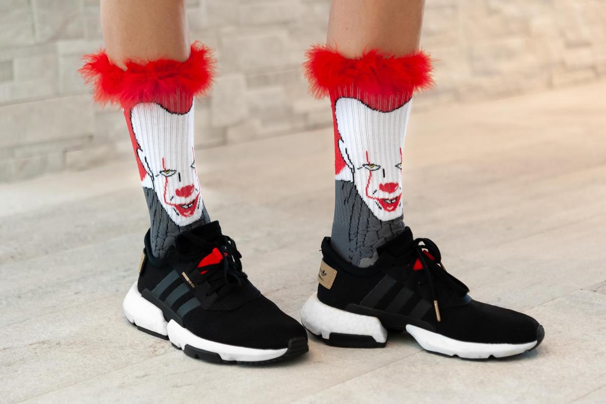 IT Pennywise with 3D Hair Athletic Crew Socks | 1 Pair picture