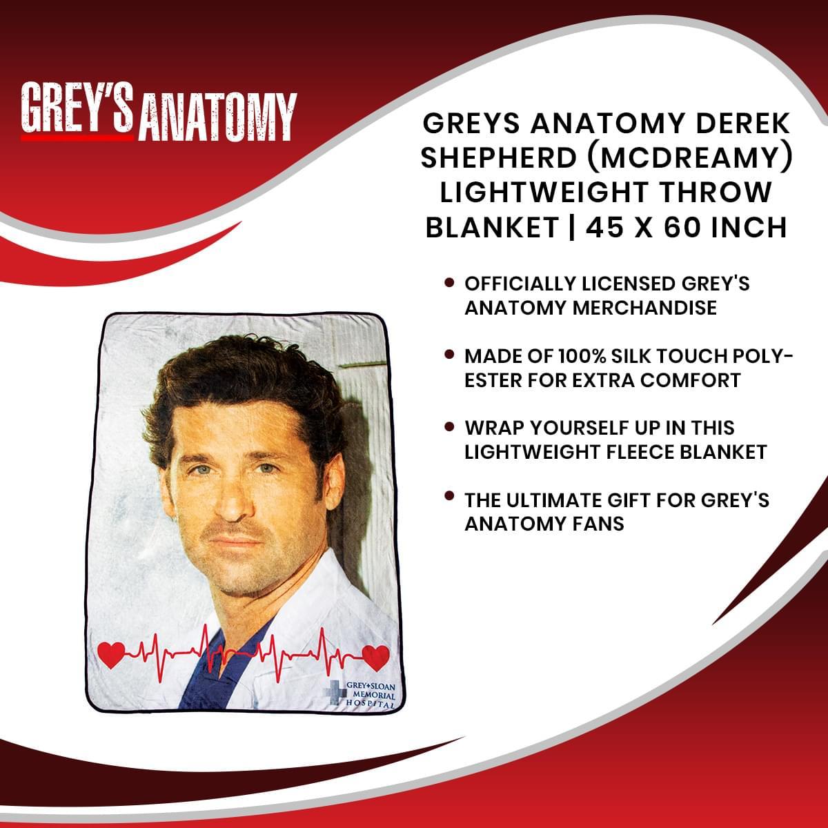 Greys Anatomy McDreamy 45 x 60 Inch Fleece Throw Blanket picture