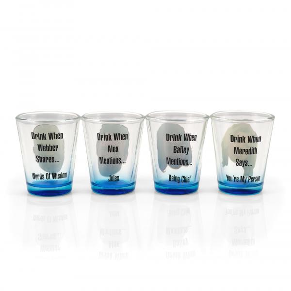Grey's Anatomy Character Shot Glass Set of 4 picture