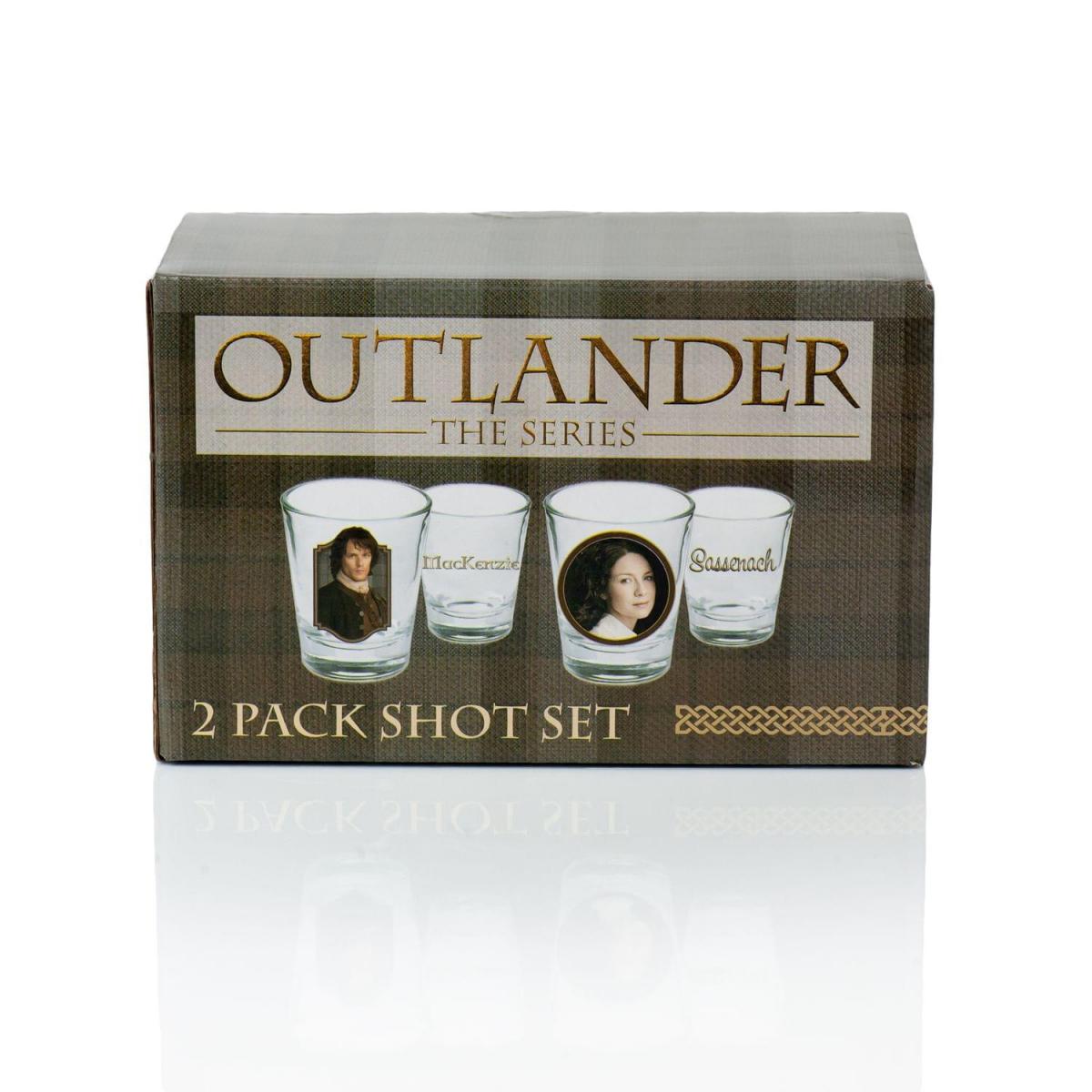 Outlander Jamie and Claire Fraser Shot Glass 2-Pack picture