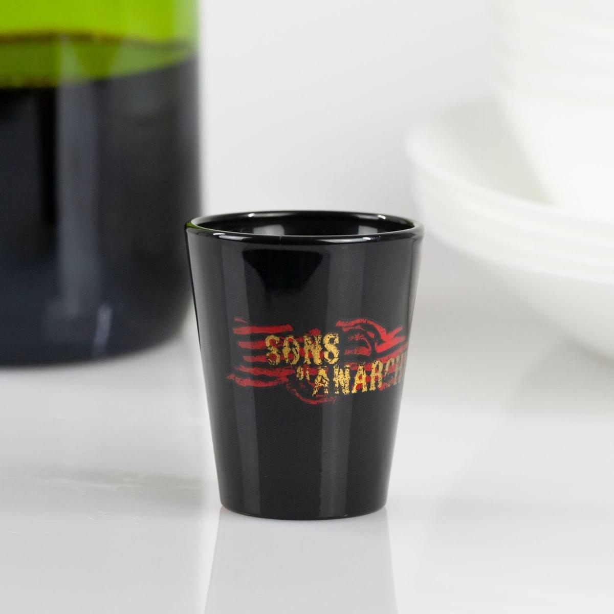 Sons of Anarchy 1.5oz Foil Print Logo Shot Glass 4 Pack picture