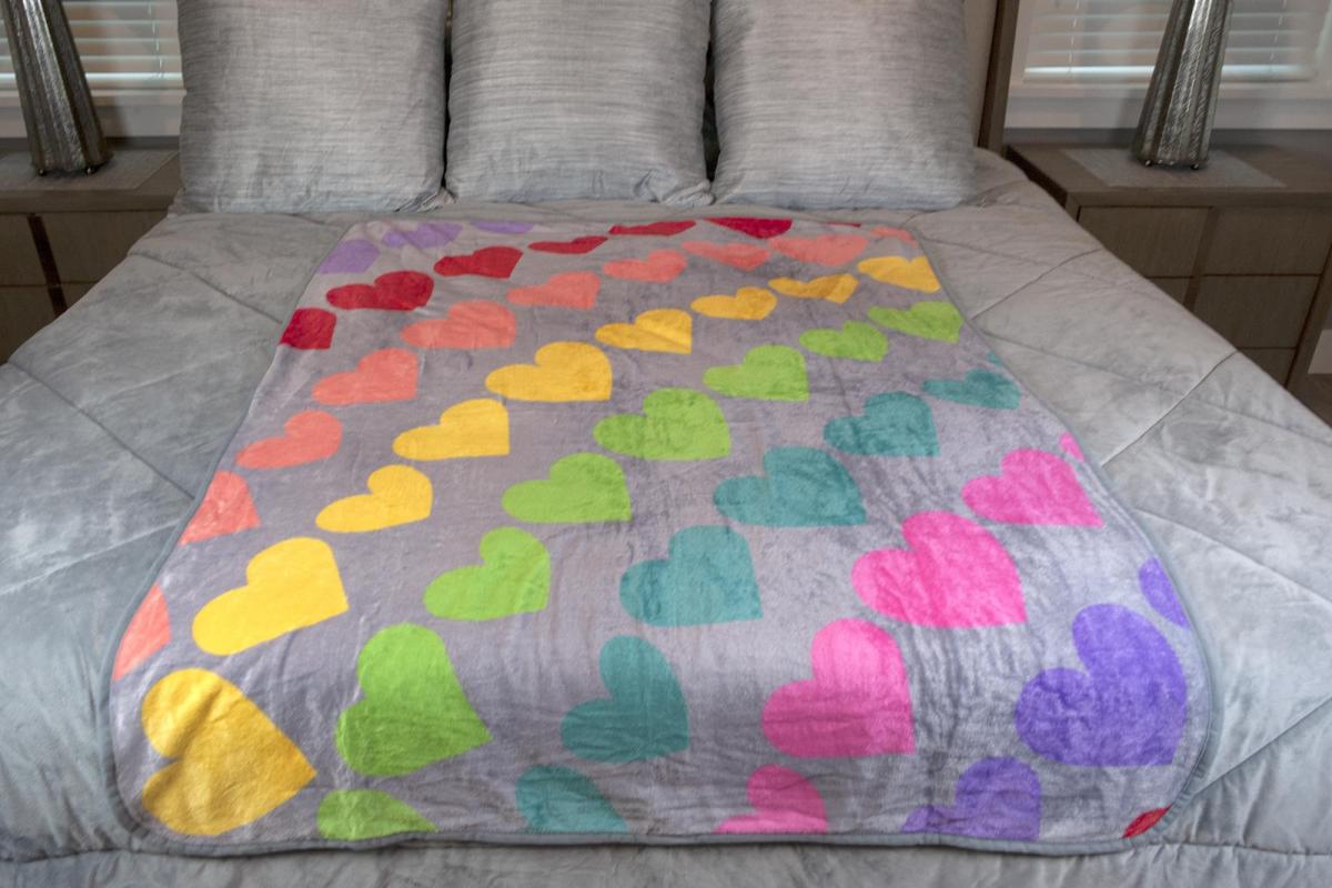 We Are In This Together Rainbow Window Hearts Throw Blanket | 45 x 60 Inches picture