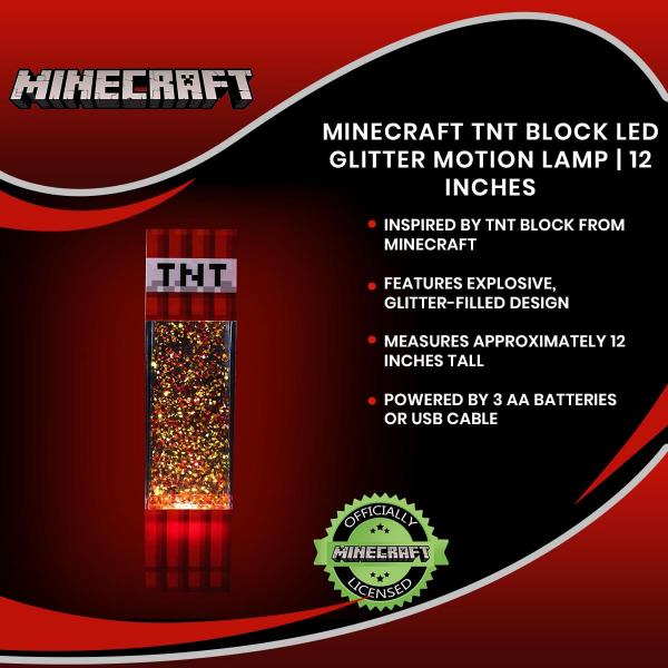 Minecraft TNT 12 Inch LED Glitter Motion Lamp picture