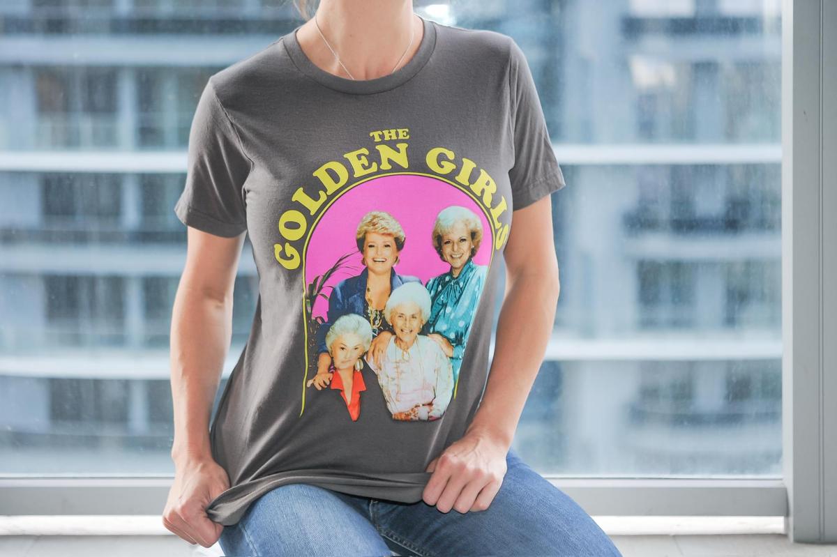 Golden Girls Group Shot Vintage Tee Shirt | Grey | Large picture