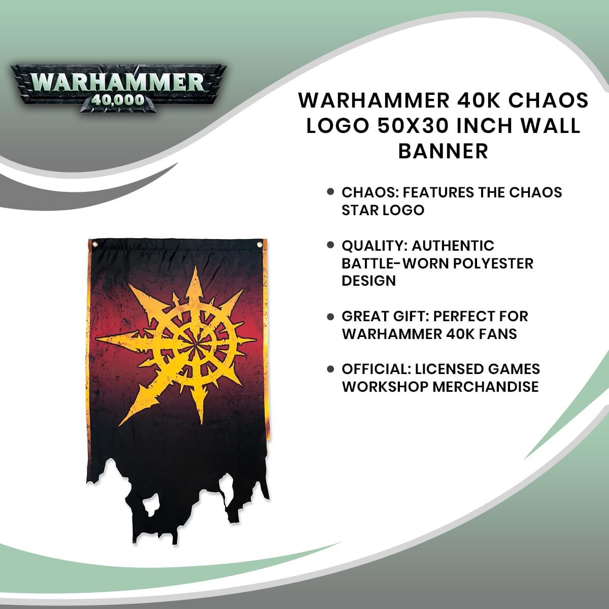 Warhammer 40K Chaos Logo 50x30 Inch Wall Banner picture