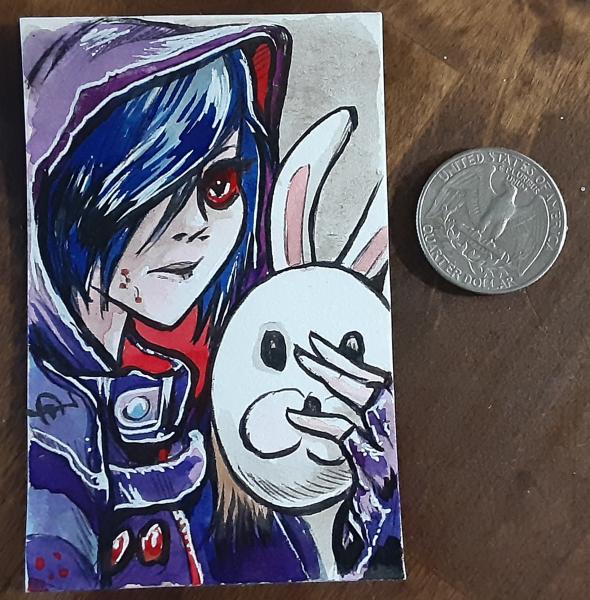 Sketch Card - Tokyo Ghoul#5: "Touka Kirishima Bunny Mask" picture