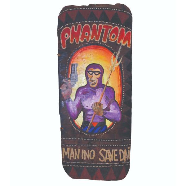 Shield depicting The Phantom holding a pistol and a trident