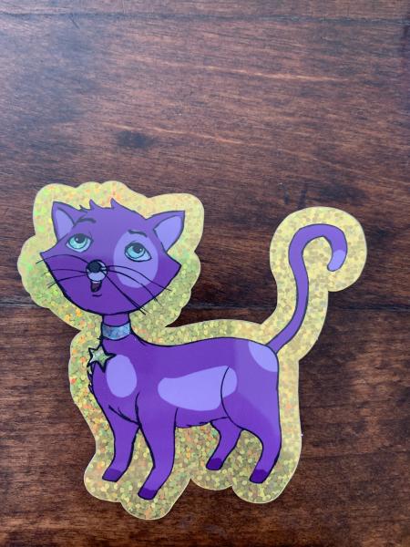 Purple magic glitter art sticker