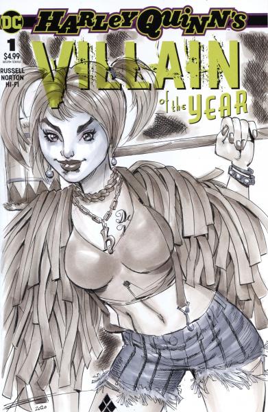 Harley Quinn Villain of the Year Original Art Sketch Cover