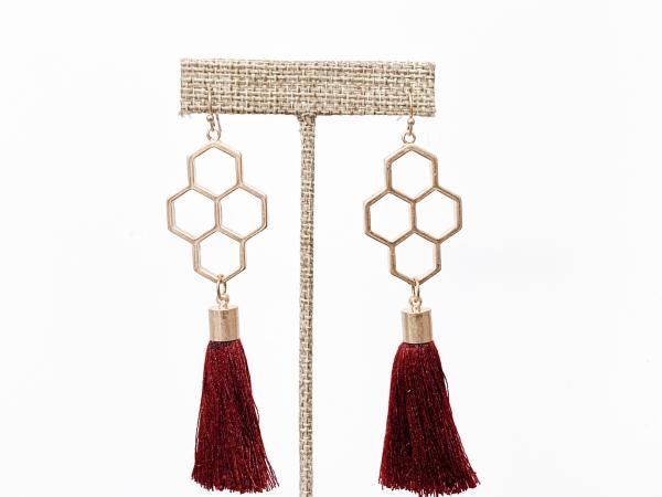 Honeycomb Tassel Earrings picture