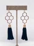 Honeycomb Tassel Earrings