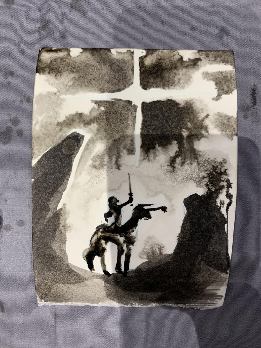 Quick sketch in pencil or ink 4x6" picture