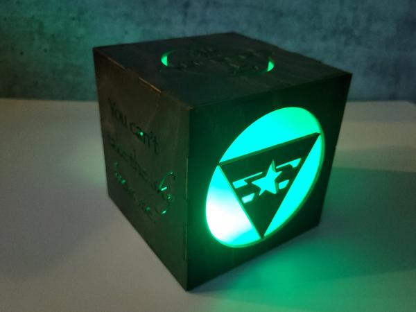 Laser Cut Wood Light Cube, Serenity Themed, Remote Controlled picture
