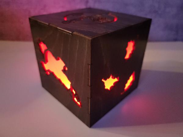 Laser Cut Wood Light Cube, Serenity Themed, Remote Controlled picture