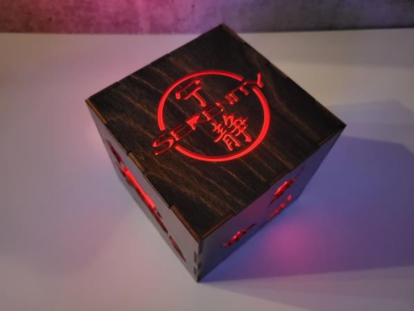 Laser Cut Wood Light Cube, Serenity Themed, Remote Controlled picture