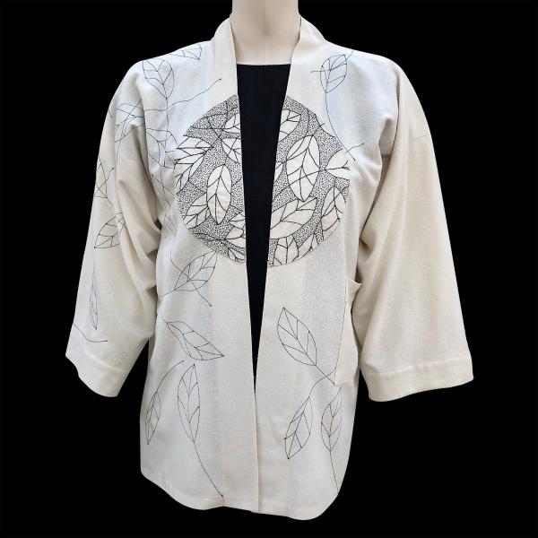 "Floating Leaves" Hand-embroidered Kimono Jacket picture