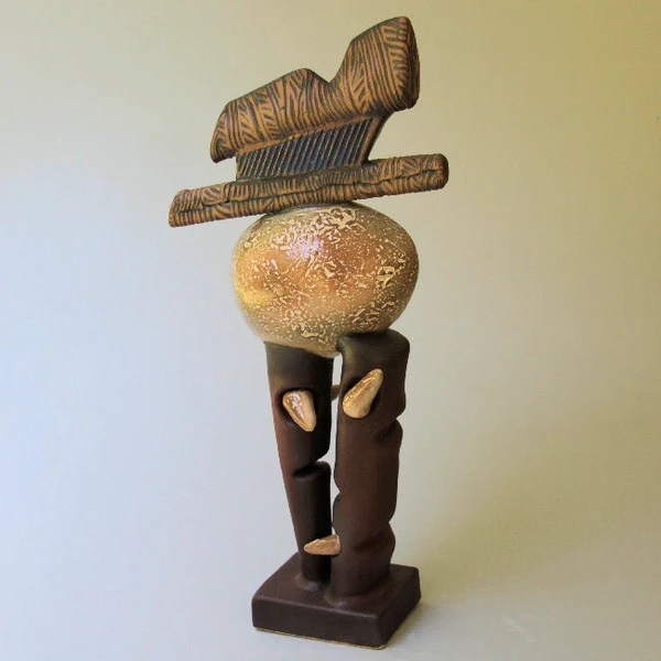 First Born - Abstract Sculpture of Egg on Two Stilts by Helene Fielder picture