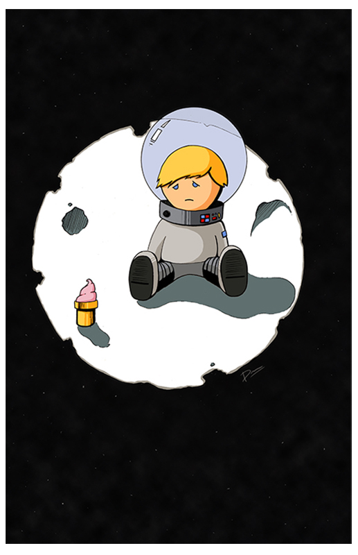 Sad Astronaut Boy print