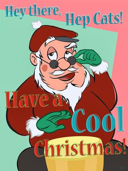 Beatnik Santa - Greeting Card