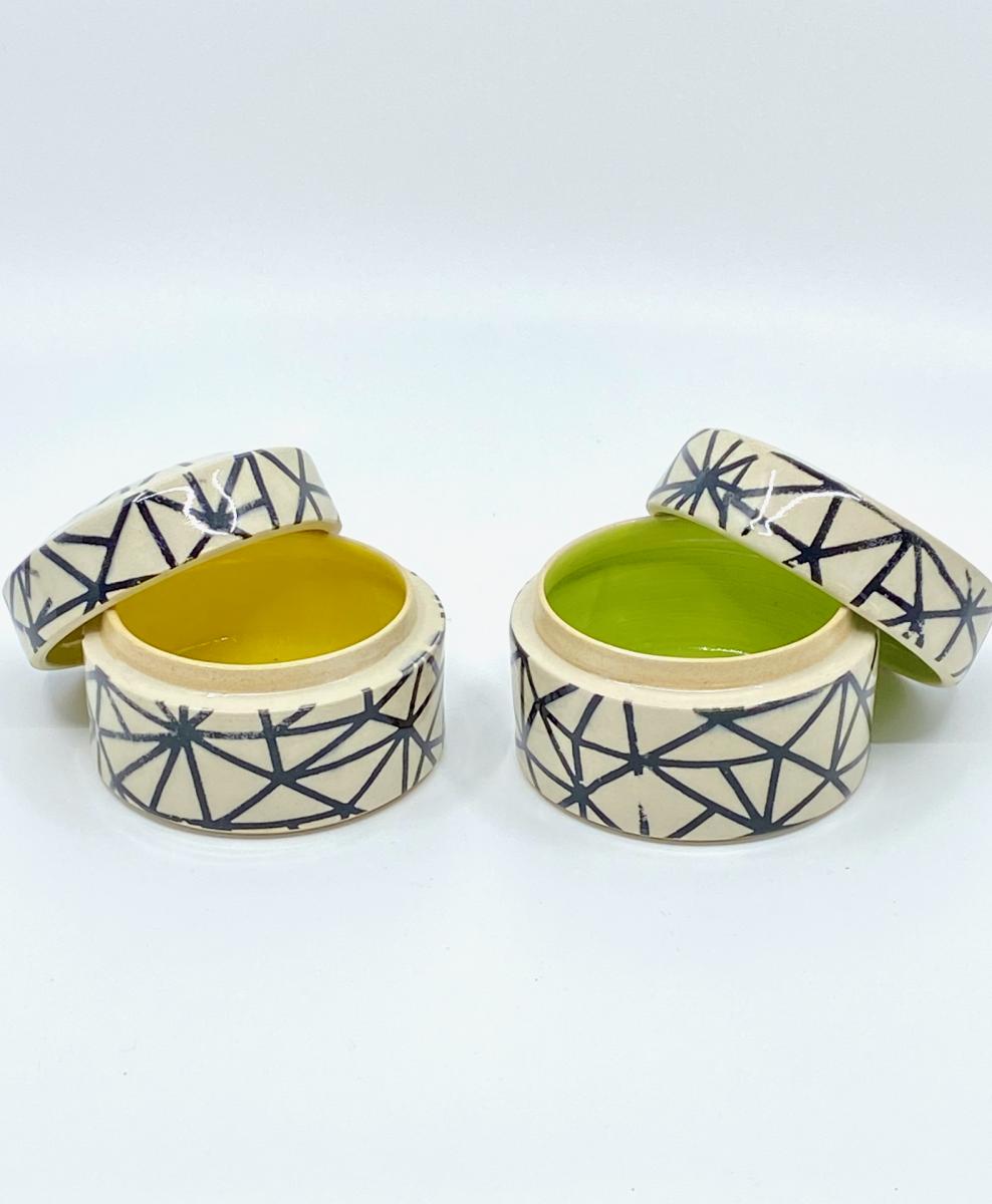 Triangle Printed Lidded Jars picture