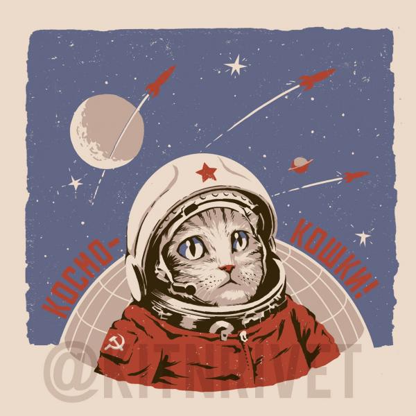 Soviet Space Cat print picture