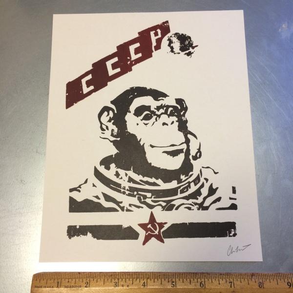 Space Monkey screenprint picture