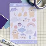 Rainy Days Cat Matte Sticker Sheet
