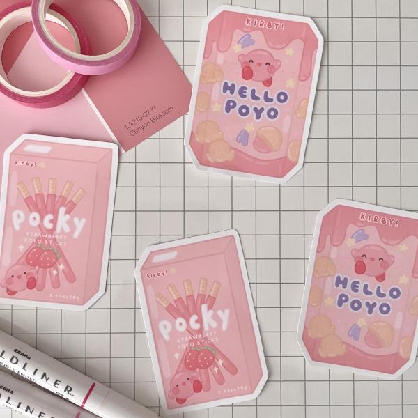 Kirby Japanese Snacks | "Poyo Snacks" Weatherproof Stickers