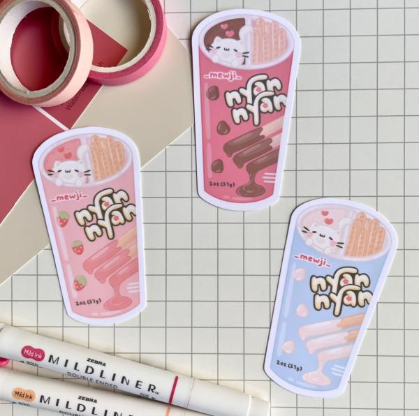 Yan Yan Cats | "Nyan Nyan" Japanese Snack Weatherproof Sticker picture