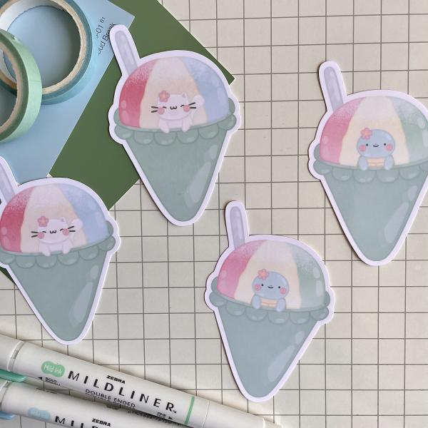 Shave Ice and Friends Weatherproof Sticker