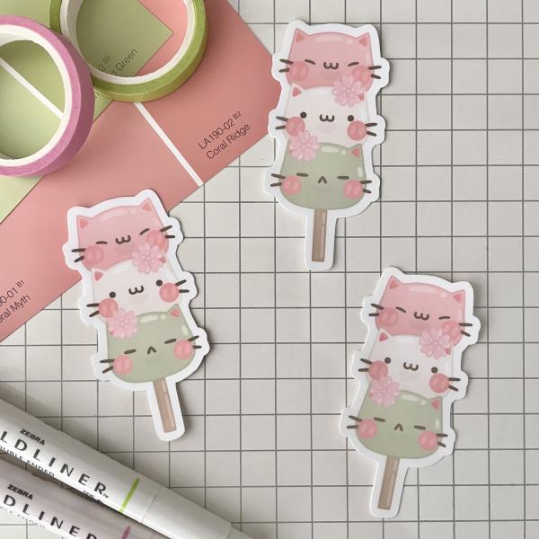 Kitty Dango Weatherproof Sticker picture