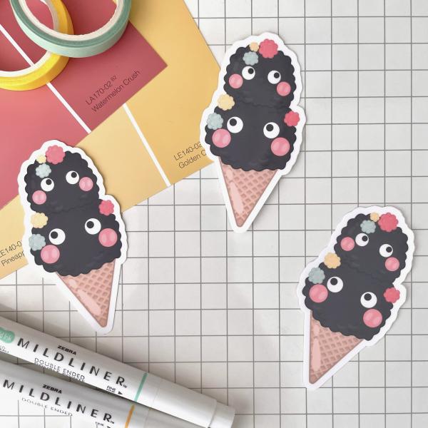 Spirited Away Soot Sprite Ice Cream Weatherproof Sticker picture