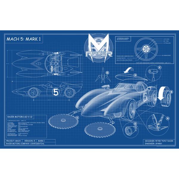 Speed Racer Print and Blueprint Set picture