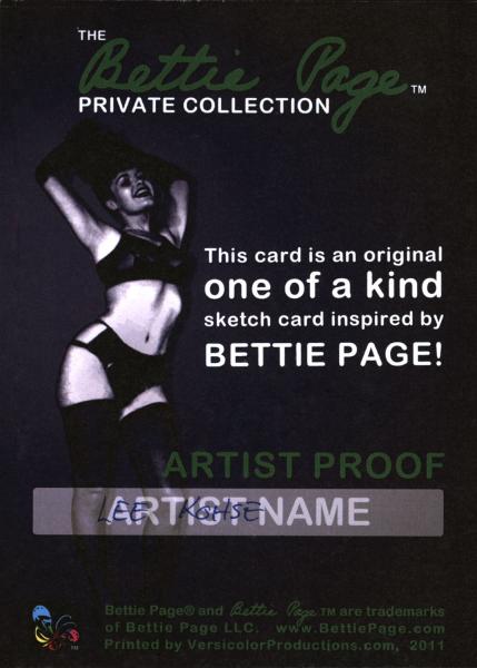 Bettie Page Private Collection AP Box Topper with promo card picture