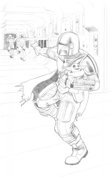 Star Wars: Mando and Grogu Escape (pencils) picture
