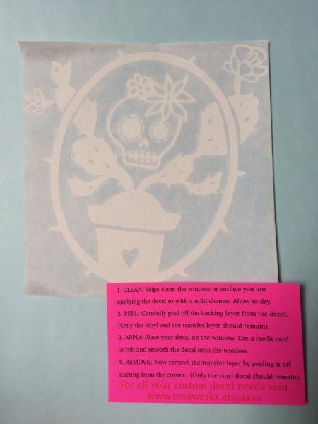 Day of the Dead skull and Cactus vinyl sticker decal picture