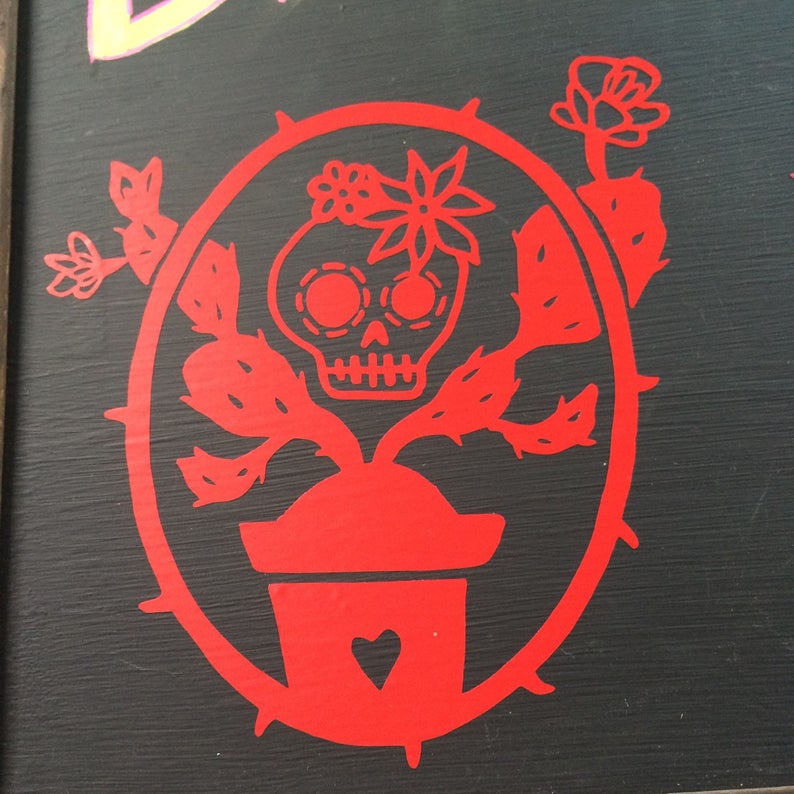 Day of the Dead skull and Cactus vinyl sticker decal picture