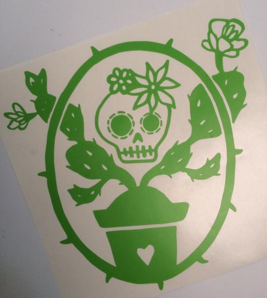Day of the Dead skull and Cactus vinyl sticker decal picture