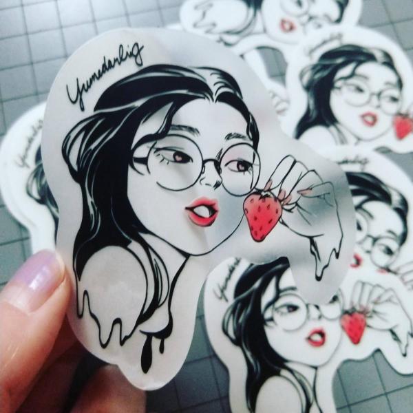 Strawberry Girl Sticker