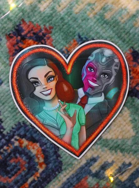 Unusual Couple Sweetheart Vinyl Sticker (Regular)