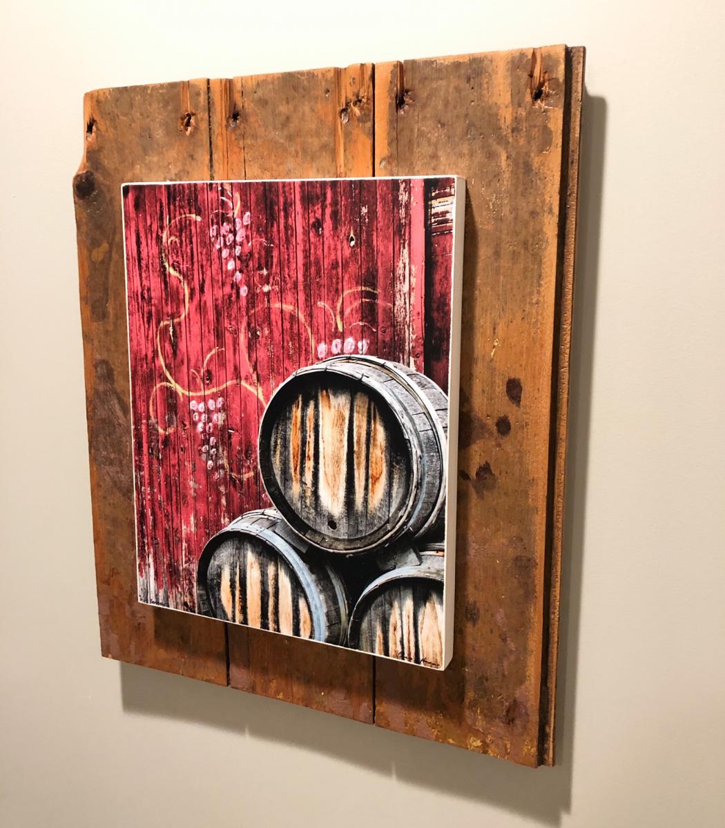 Wine Barrels - 16"W x 20"H Reclaimed Wood picture